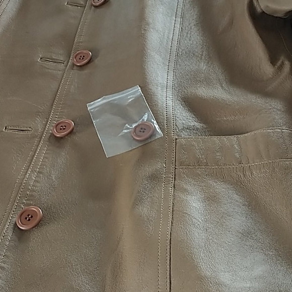 Nuage cGc Collection. Classic Tan Leather Jacket M - Picture 12 of 13